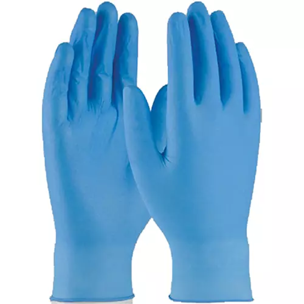 Boite de 100 gants jetables, grand, nitrile, 4 mils, sans poudre, bleu