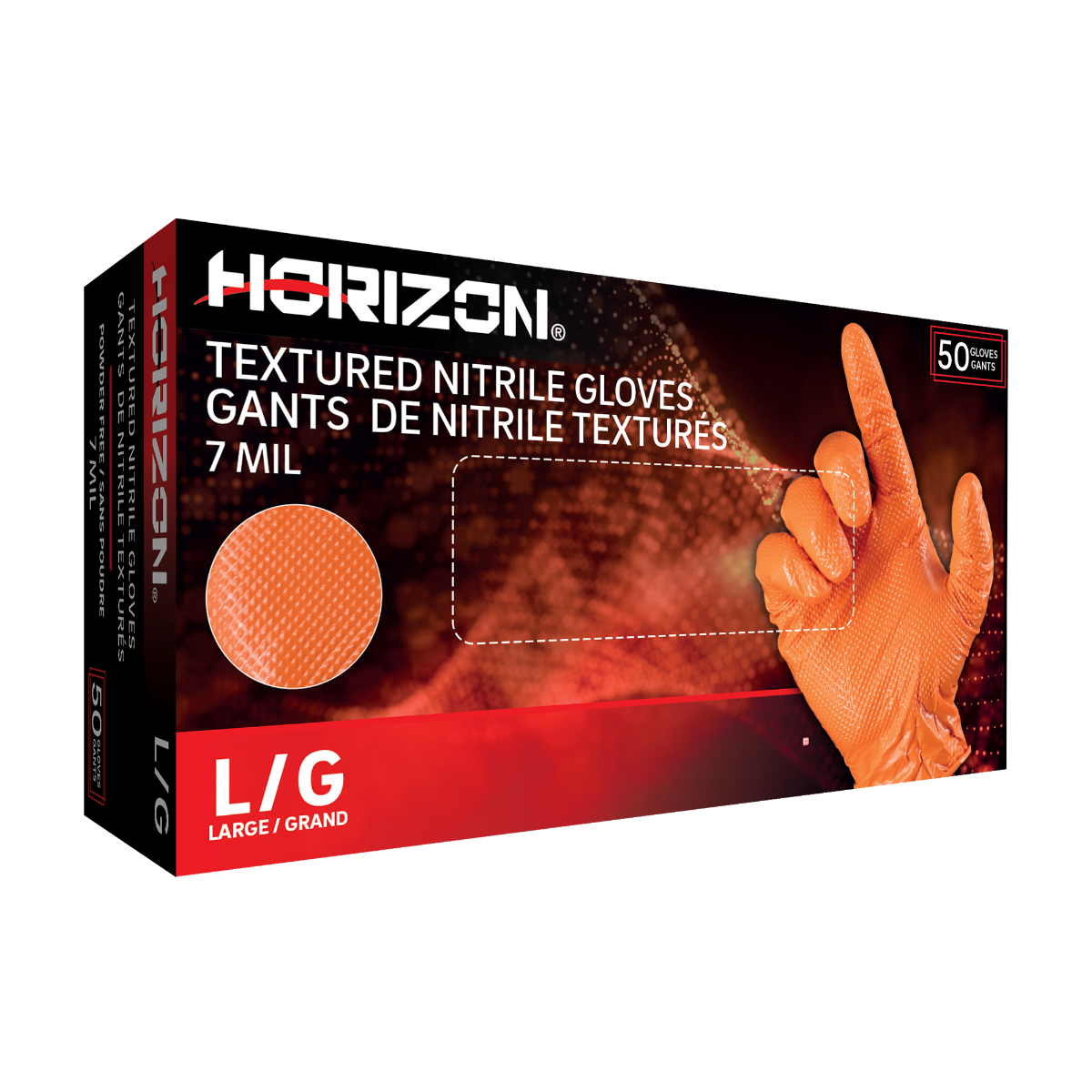 Boîte de 50 gants en nitrile de 7 mil. orange