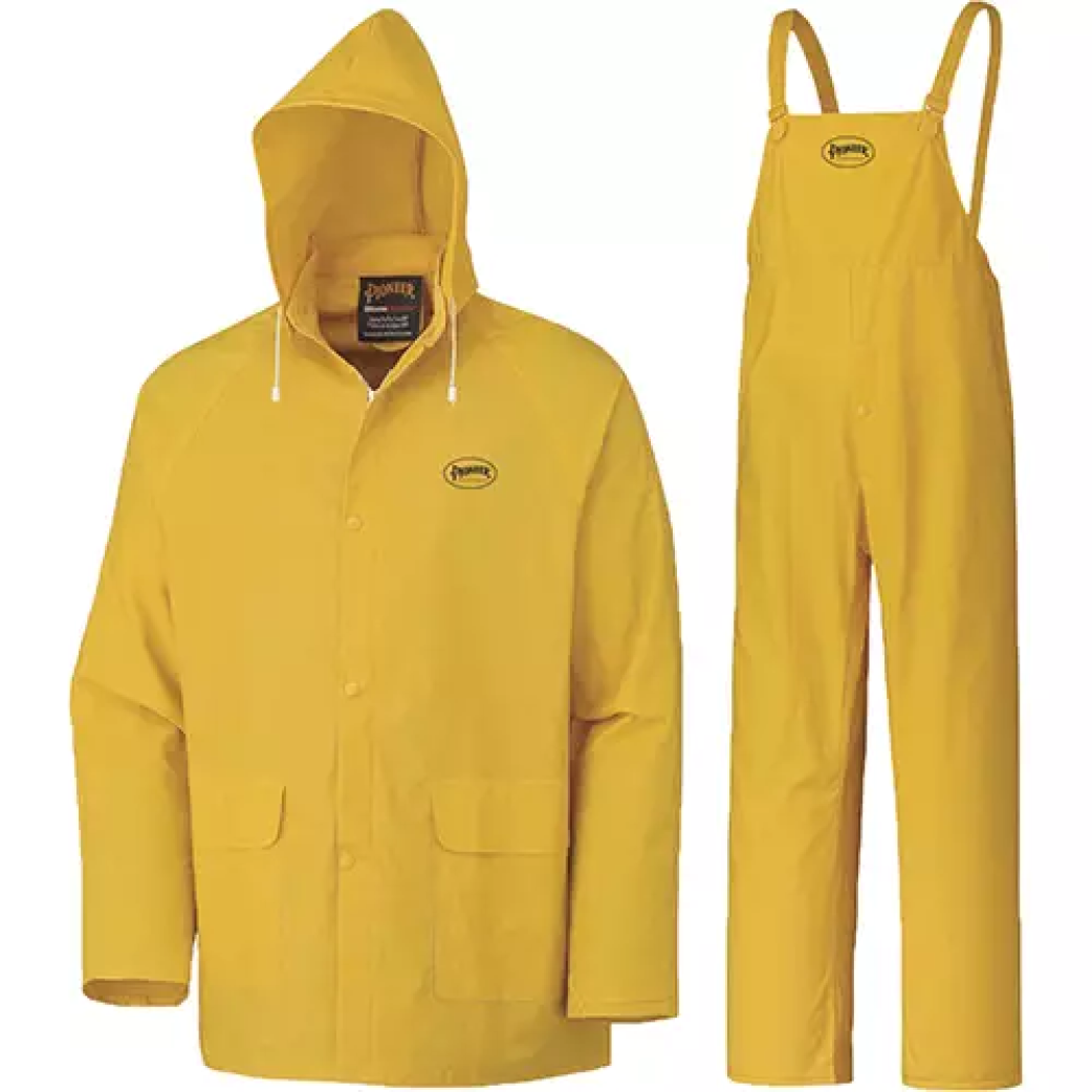 Vêtements imperméables 3 morceaux, Polyester/PVC, Jaune