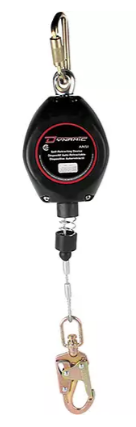 Cordage de sécurité autorétractable , 20', Acier galvanisé, Pivotant