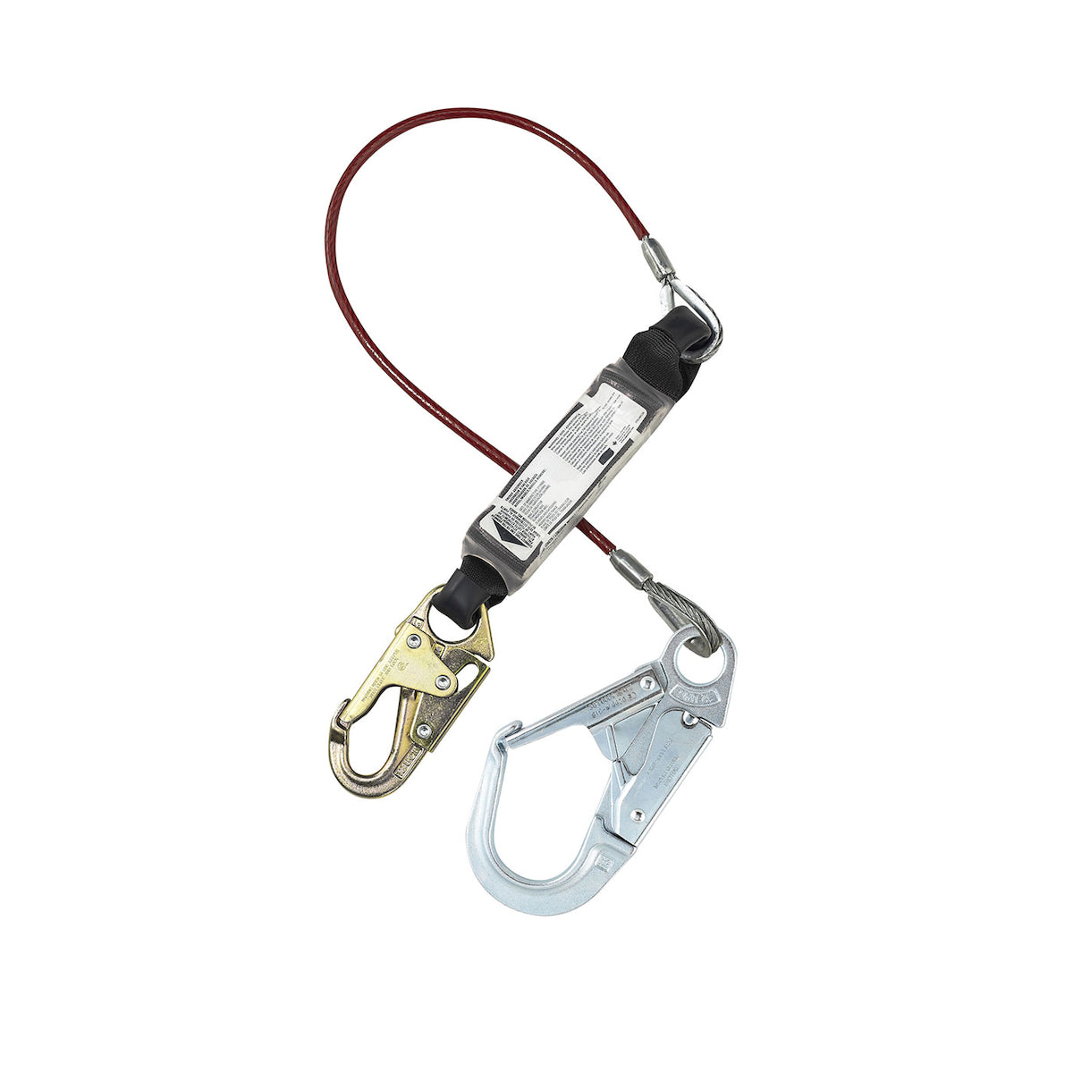 Dyna-ONE Cordon de câble en acier avec absorbe d'énergie, crochet d'accrochage et connecteurs de crochet de barres d'armature - 1/4 "