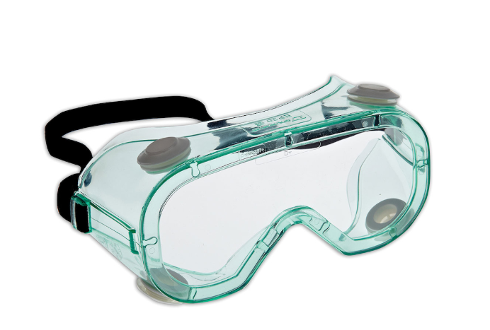 Lunette d'aération indirecte avec corps vert clair, lentille claire et revêtement 3A