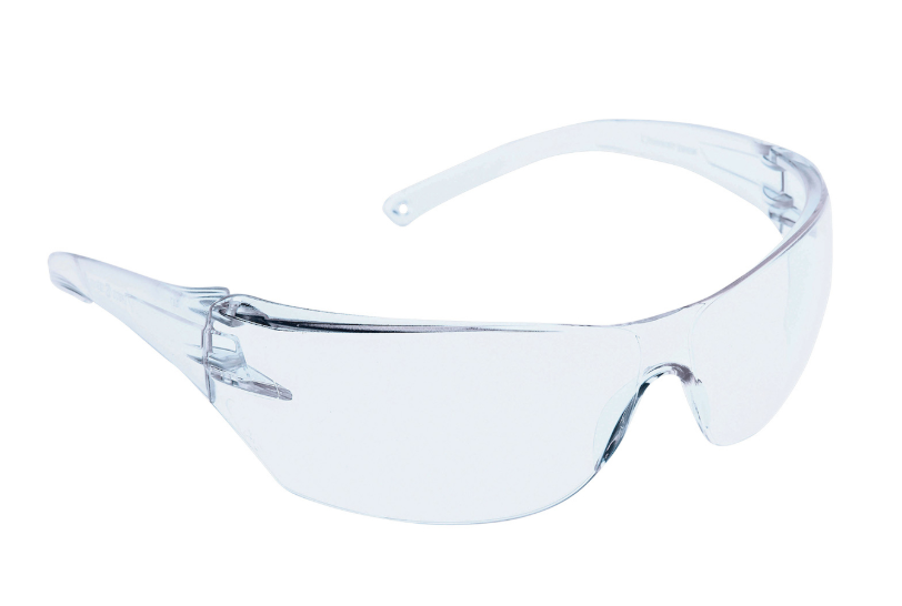 Lunettes de sécurité sans bord avec temple clair, lentille claire et revêtement 4A