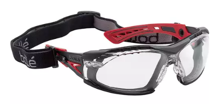 Lunettes de sécurité avec doublure en mousse et sangle Rush+