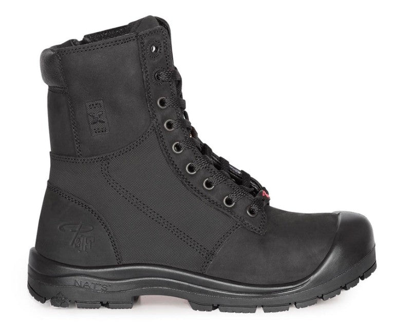 Pf368 Bottes de travail 8" en cuir, cap en acier pour femme, framboise, grandeur 5.5