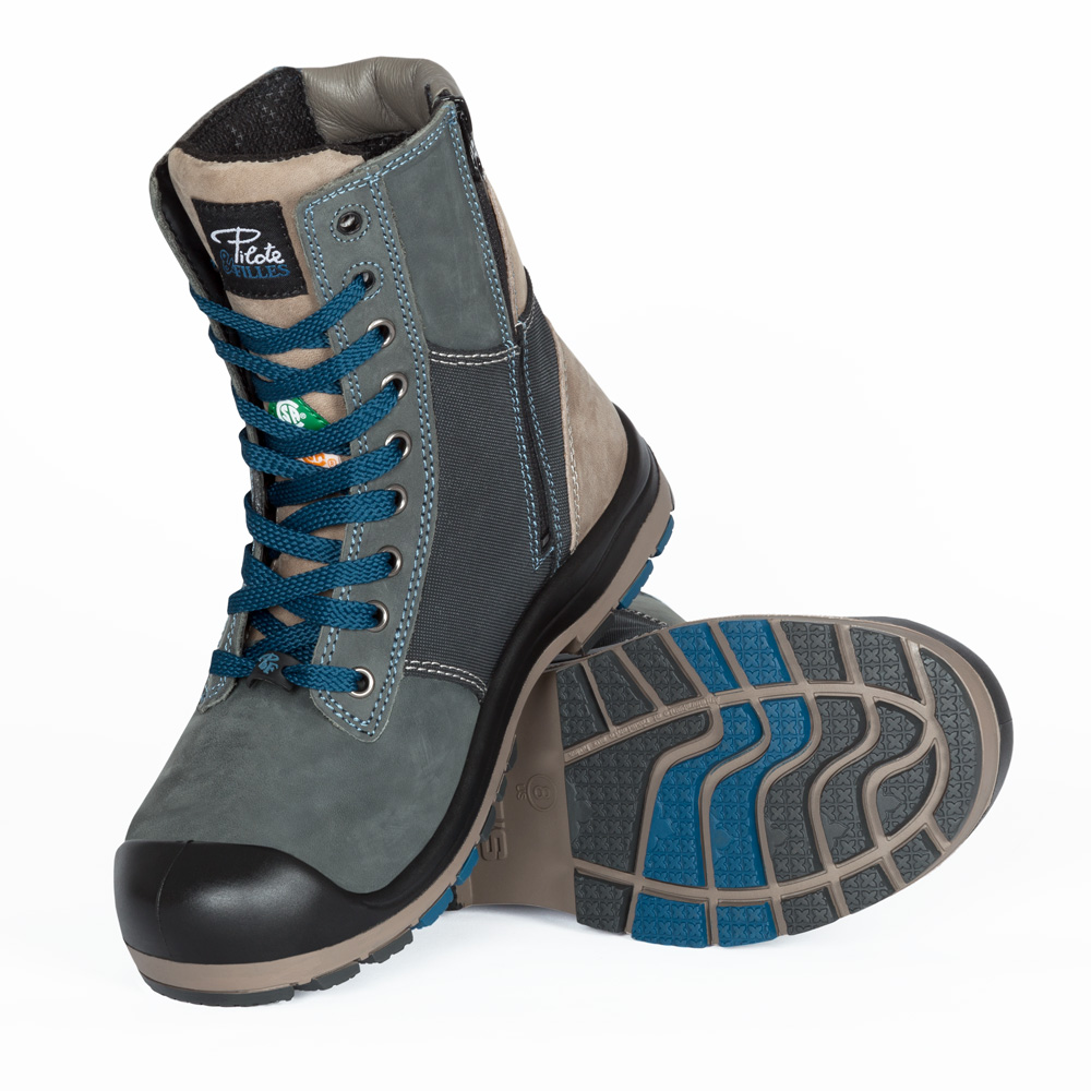 PF358 Mauve, bottes de travail 8" en cuir, cap en acier pour femme