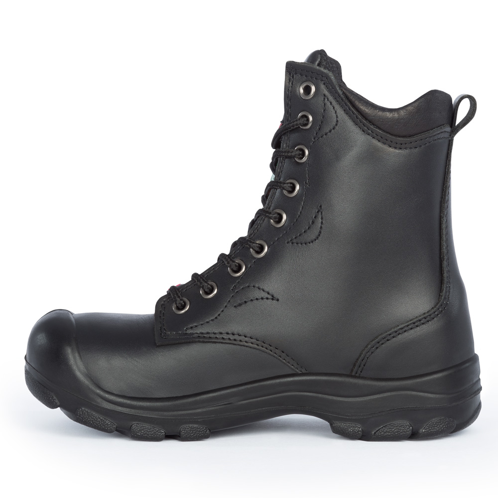 S552, noir, bottes de travail 8" en cuir, cap en acier pour femme