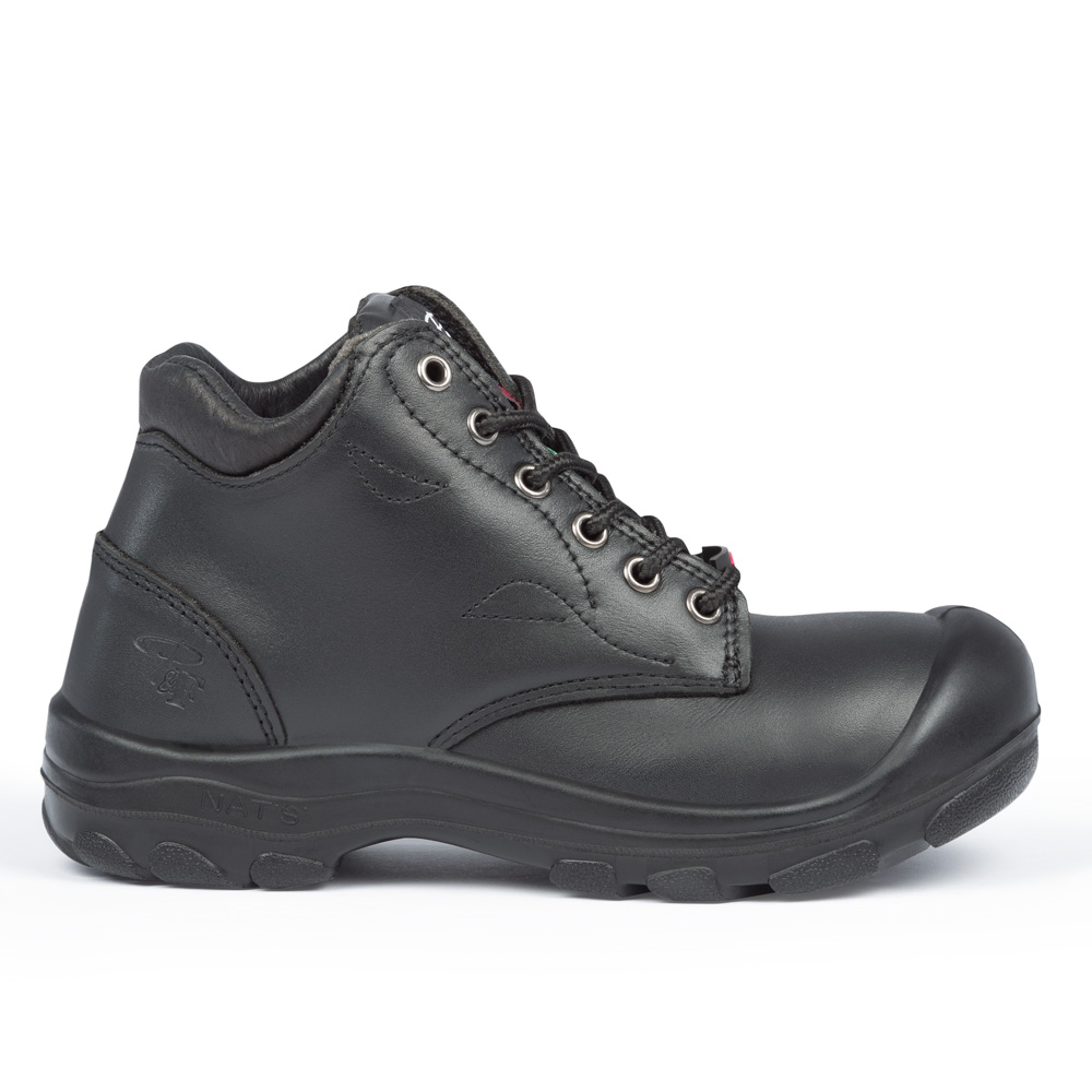 S559 Noir, bottes de travail 6" en cuir, cap en acier pour femme