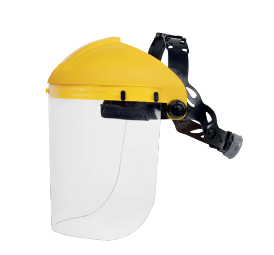 Porte-visière, équipé d'un serre-tête réglable par un système Rotor et d'une visière polycarbonate