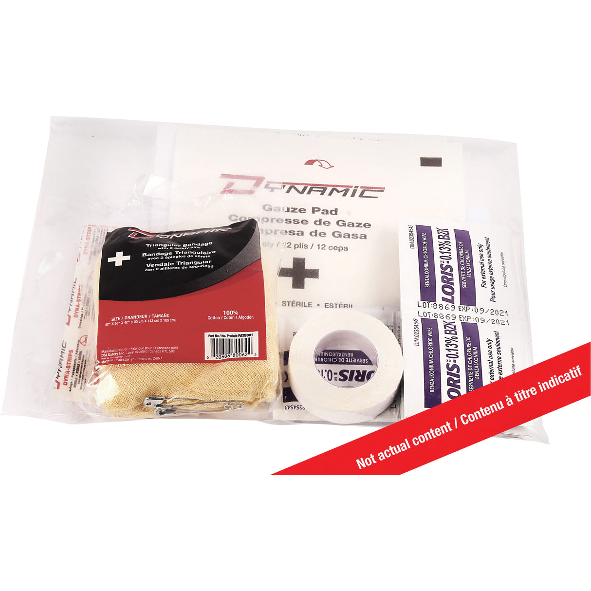 Ensemble de recharge pour trousse de premiers soins , Répond à la norme CSA Z1220-17 type 1 individuelle, Personnel (1 travailleur), Classe 1
