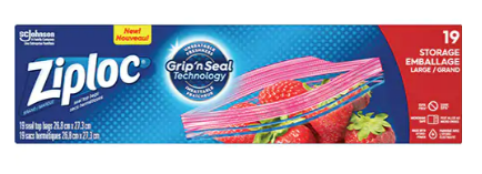 Boite de 19 sac d'emballage Ziploc