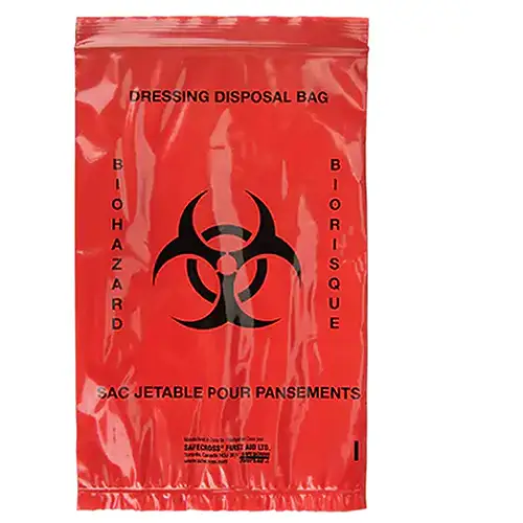 Sacs pour déchets dangereux , biorisque, 9" lo x 6" la, 2, 0 mils
