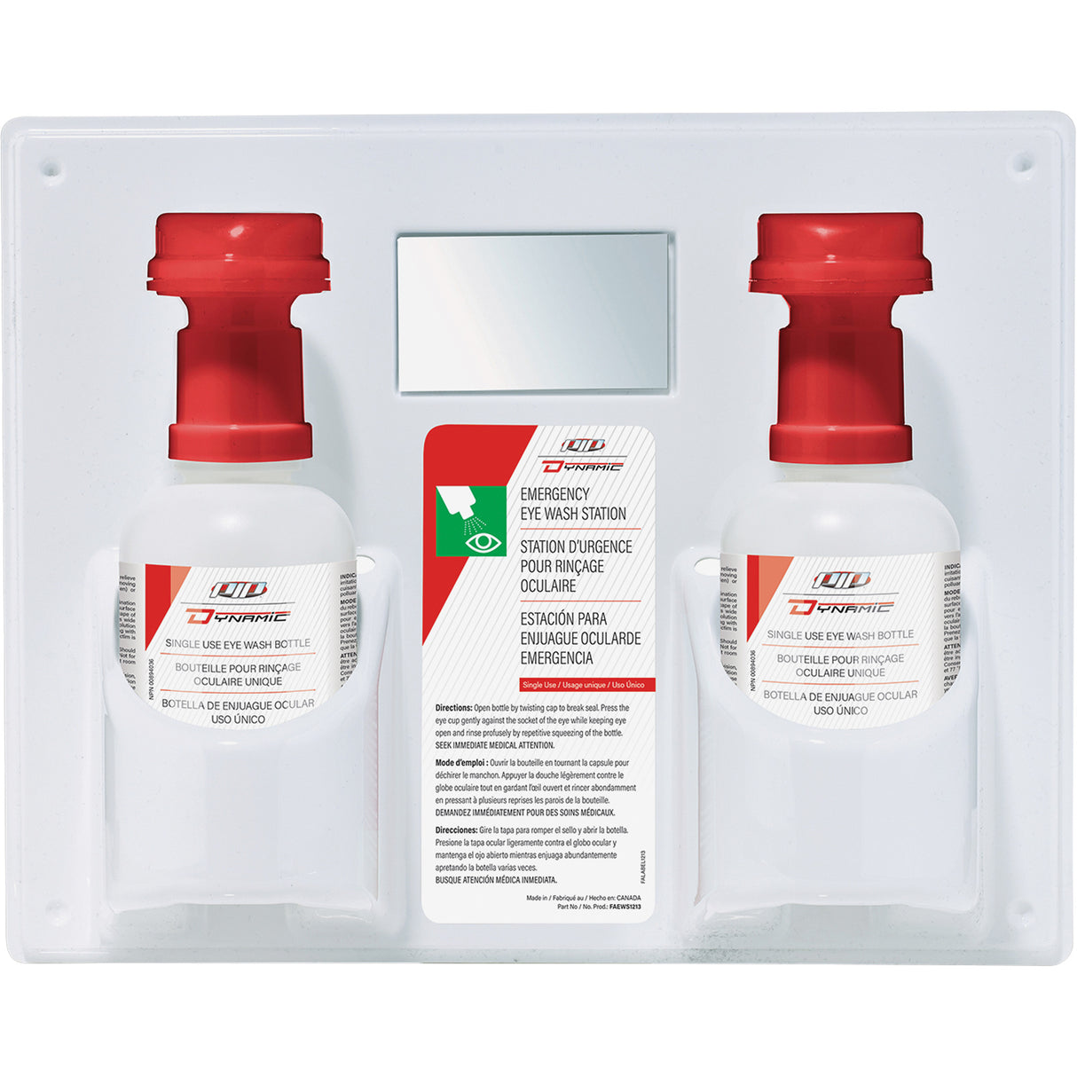 Douche oculaire à utilisation unique avec solution isotonique , Double