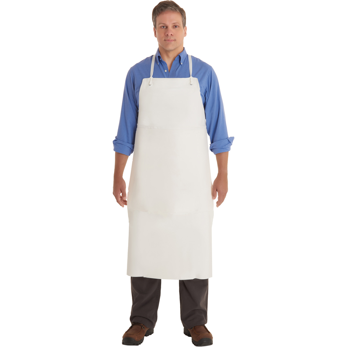 Tablier en PVC AlphaTec 56-101, VC/Vinyle, blanc, 33" la x 44" lo