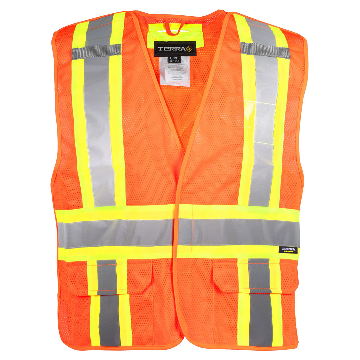 Veste en maille ajourées détachable en 5 points, haute visibilité, orange