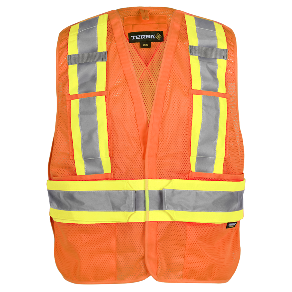 Veste en maille ajourées détachable en 5 points haute visibilité, orange