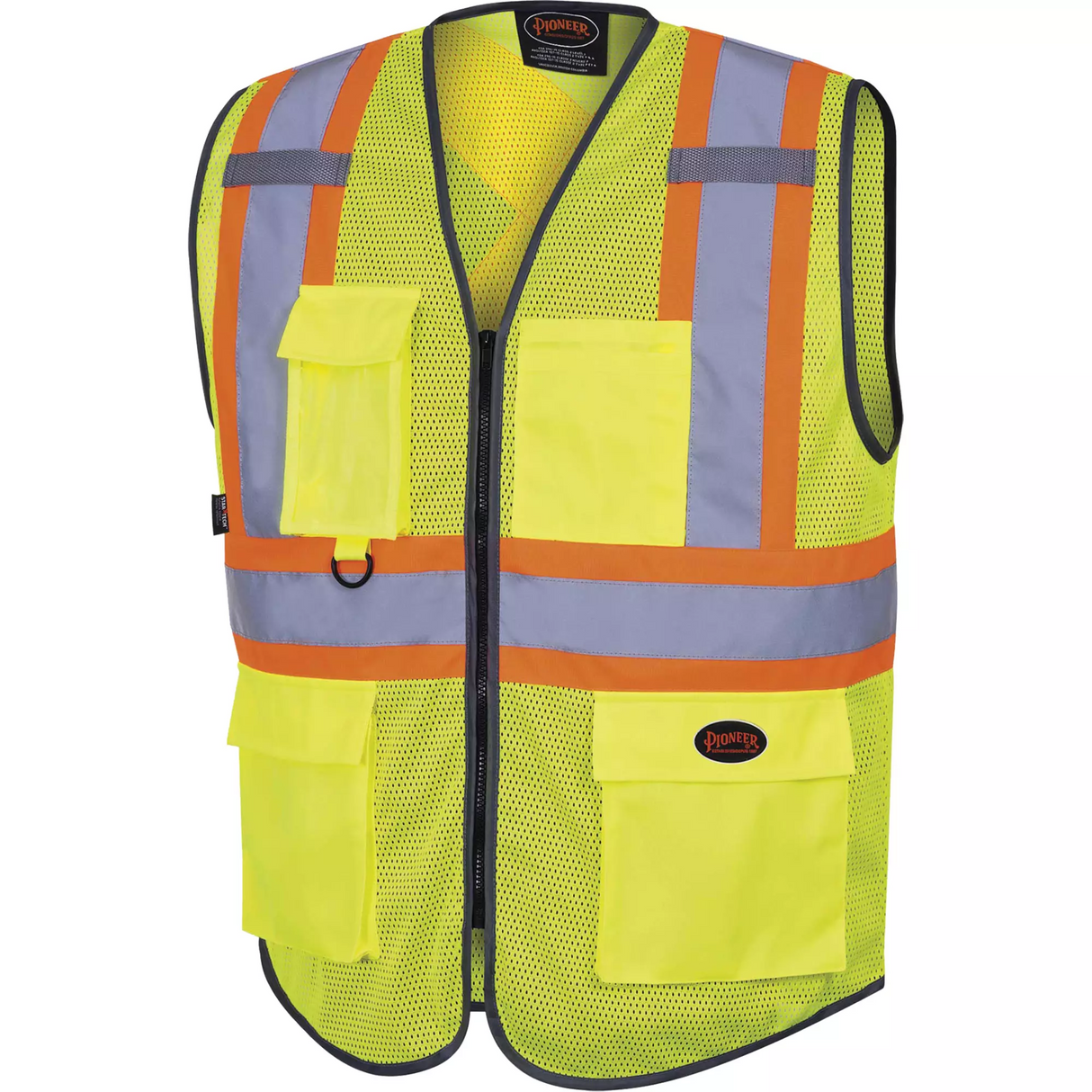 Veste de sécurité à maille en avant, Jaune lime haute visibilité, Polyester