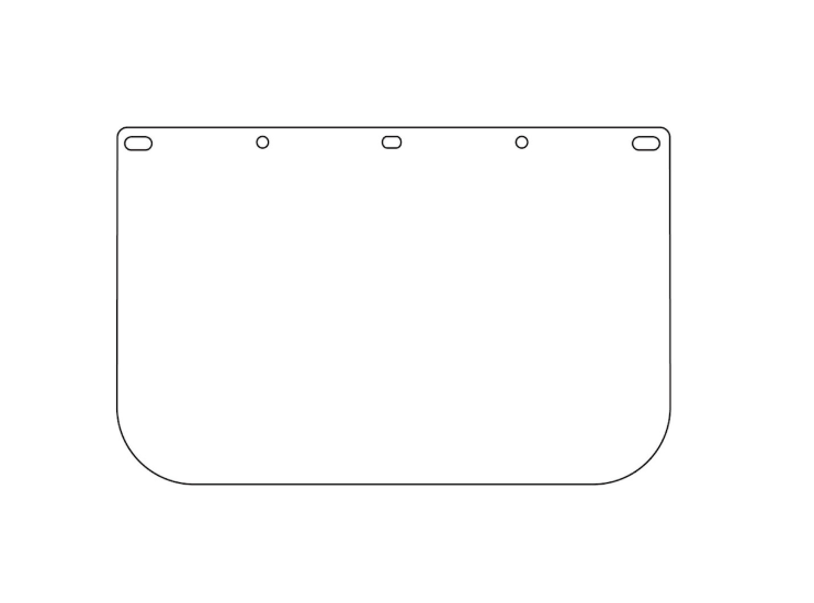 Visière de sécurité en polycarbonate à ajustement universel - 0.06" épaisseur