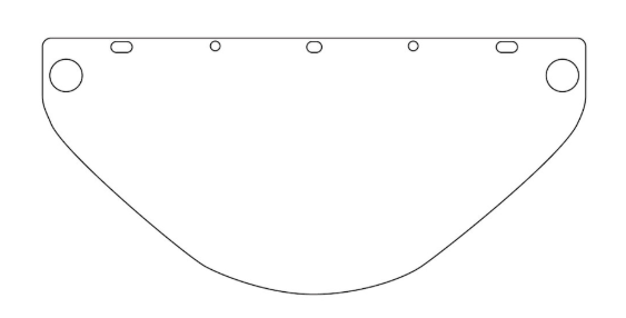 Visière de sécurité universelle en polycarbonate – 0,06" d'épaisseur
