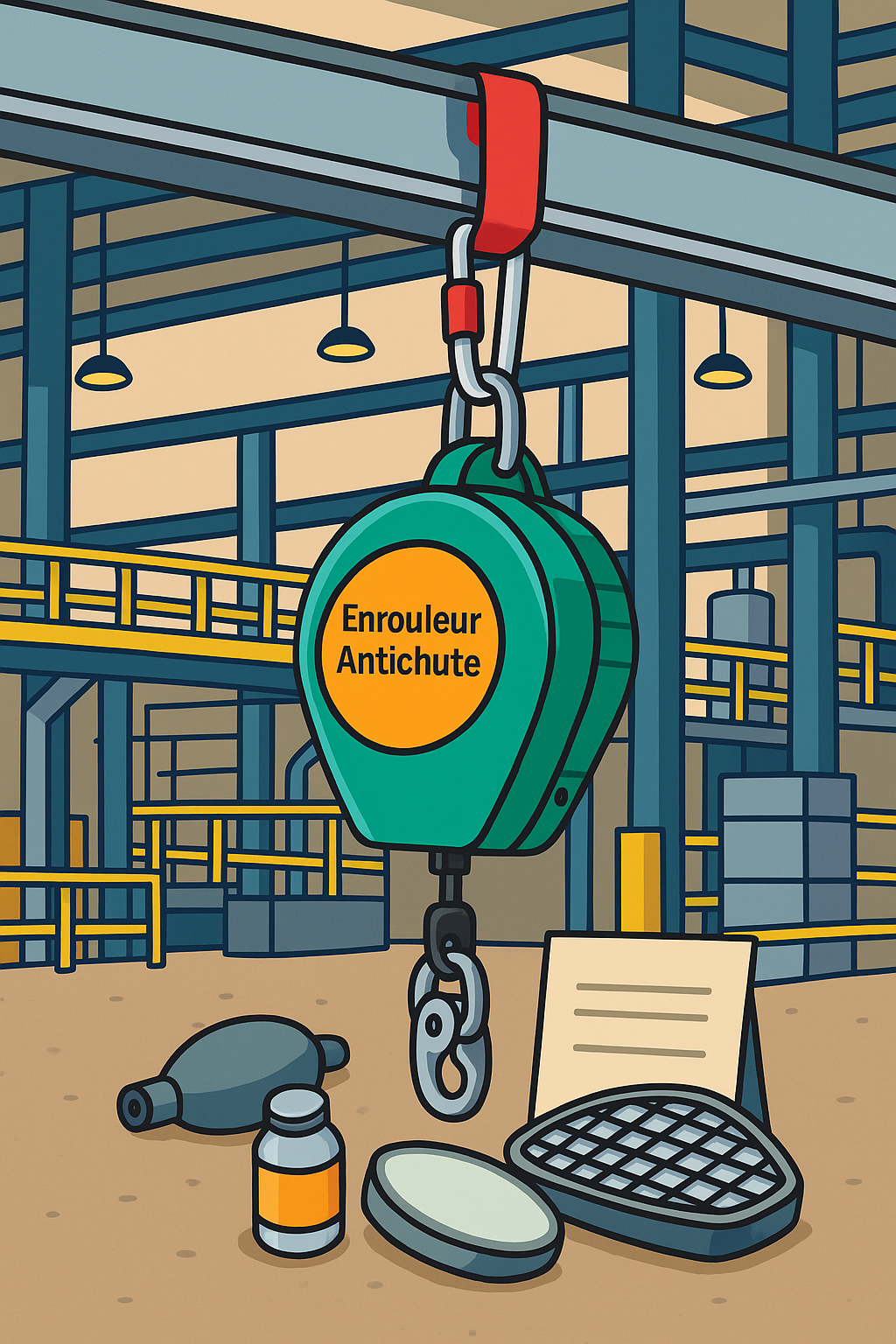 Cordage de sécurité auto-rétractable