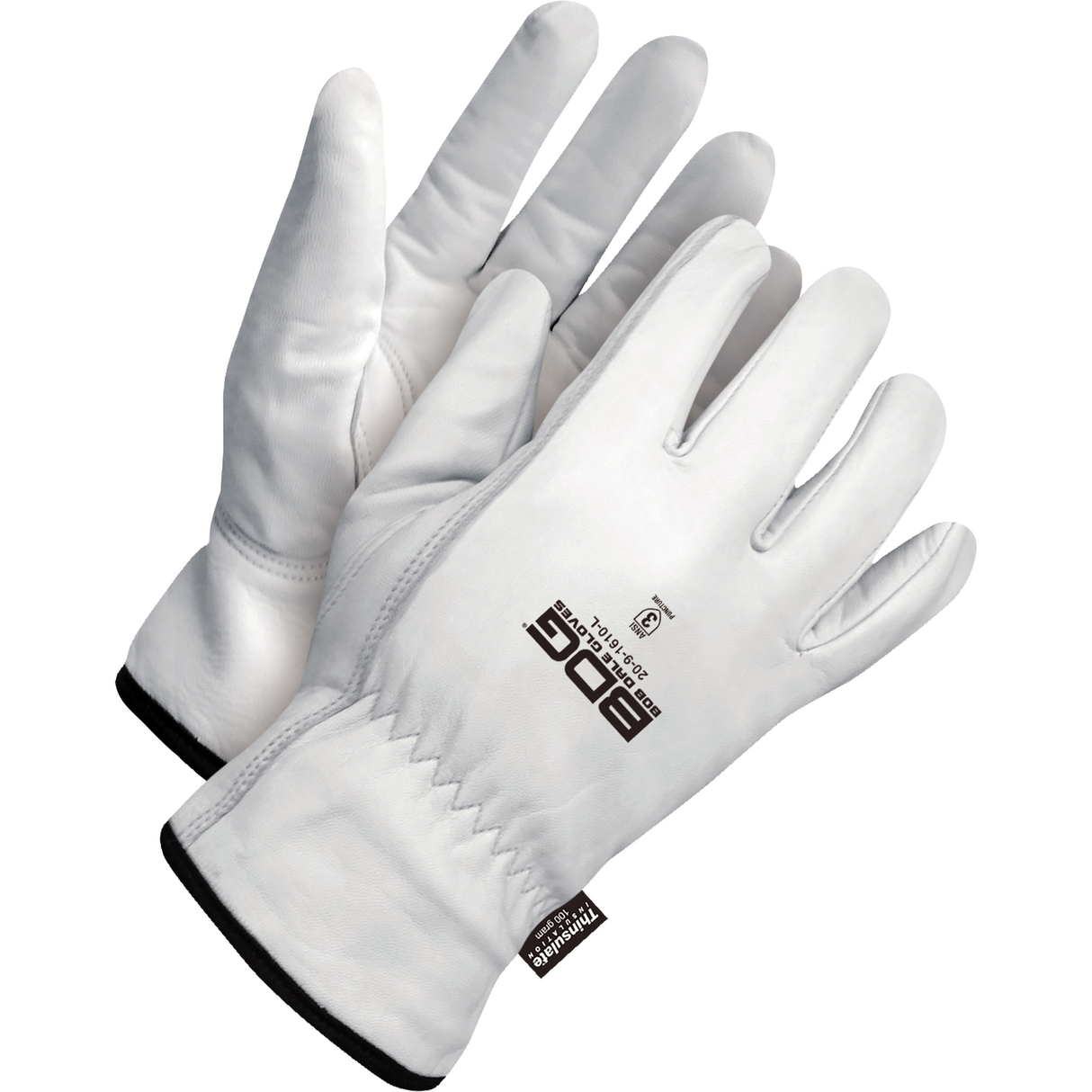 Gants de conducteur classiques résistant à la perforation, Paume en Cuir fleur de chèvre, Thinsulate