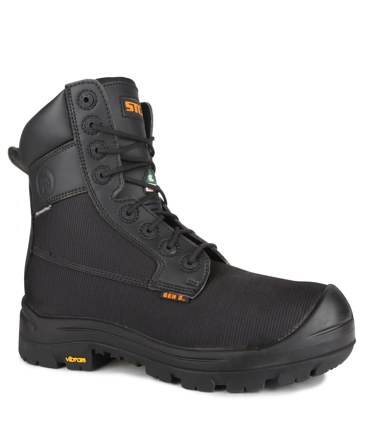 Shire Noir, bottes  de travail véganes 8'' imperméable, Vibram TC4+