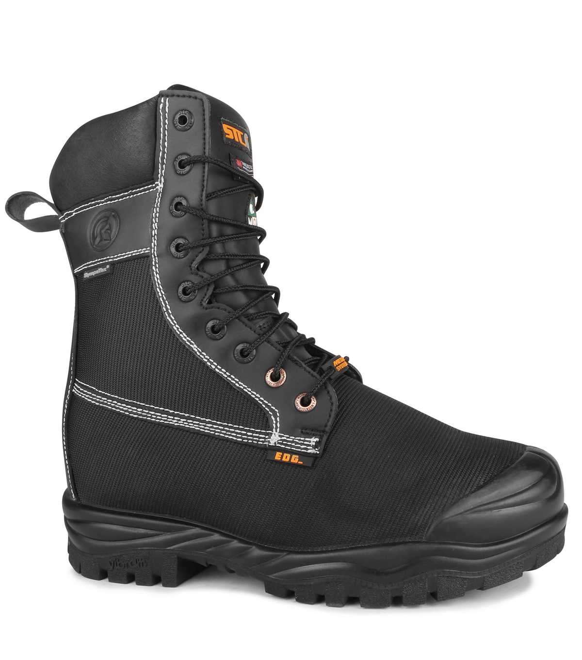 Larch Noir, bottes  de travail 9" en nylon, protection métatarsienne