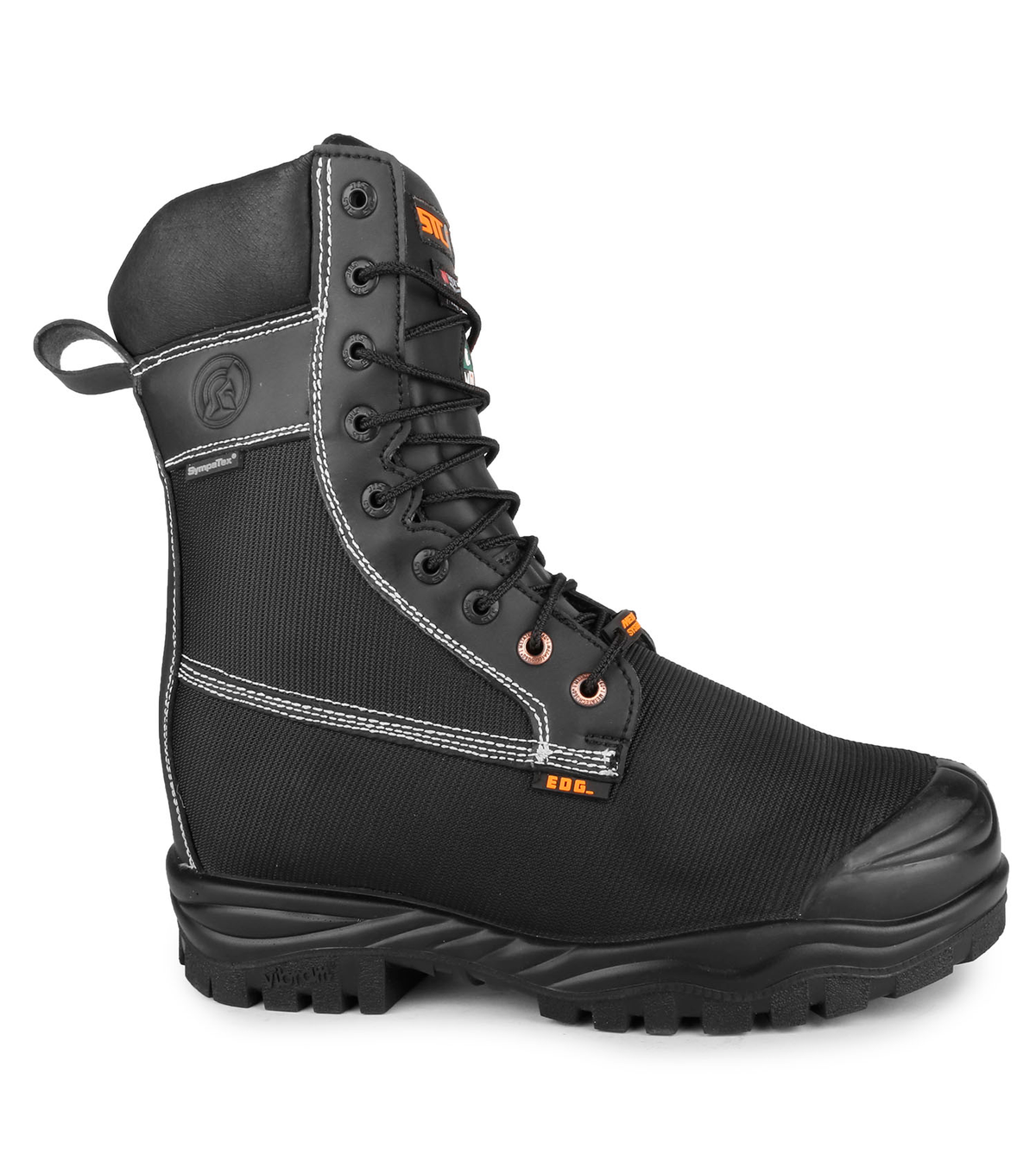 Larch, noir, bottes  de travail 9" en nylon, protection métatarsienne