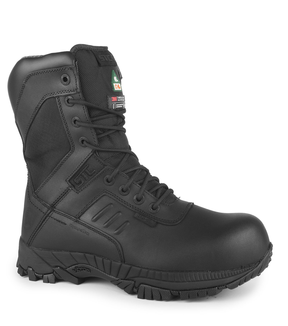 Tactik Noir, bottes  tactiques imperméables 8" CSA, Vibram