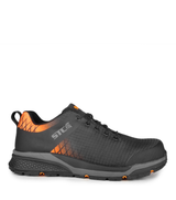 Trainer, noir et orange, souliers de travail athlétiques sans métal