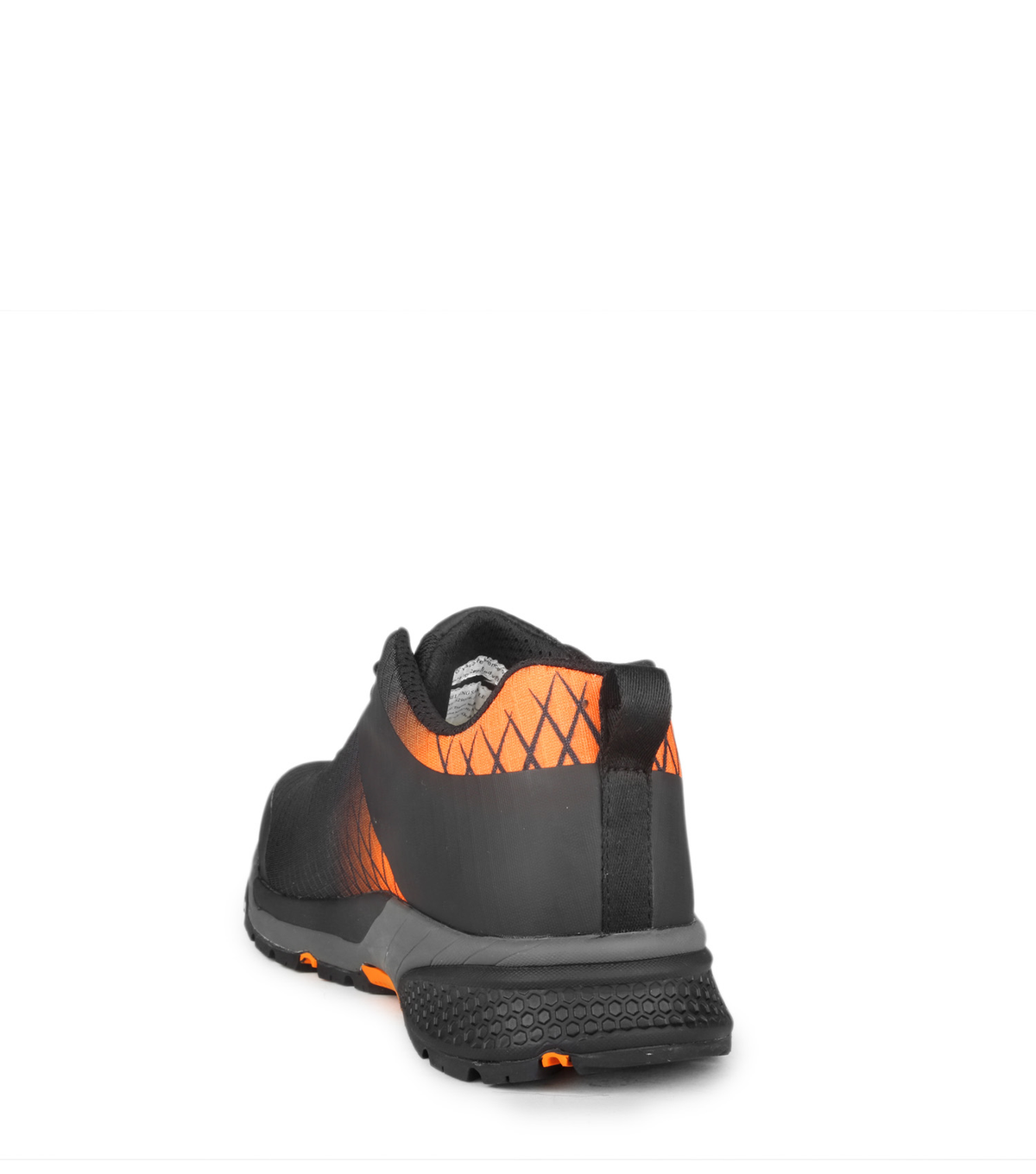 Trainer, noir et orange, souliers de travail athlétiques sans métal