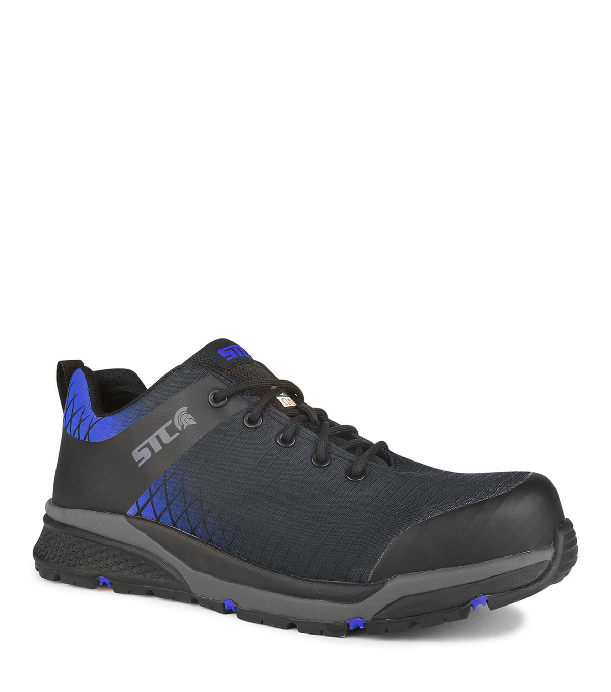 Trainer, noir et bleu, souliers de travail athlétiques sans métal