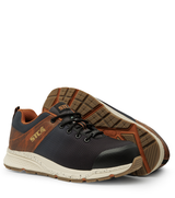 Trainer, noir et marron, souliers de travail athlétiques sans métal