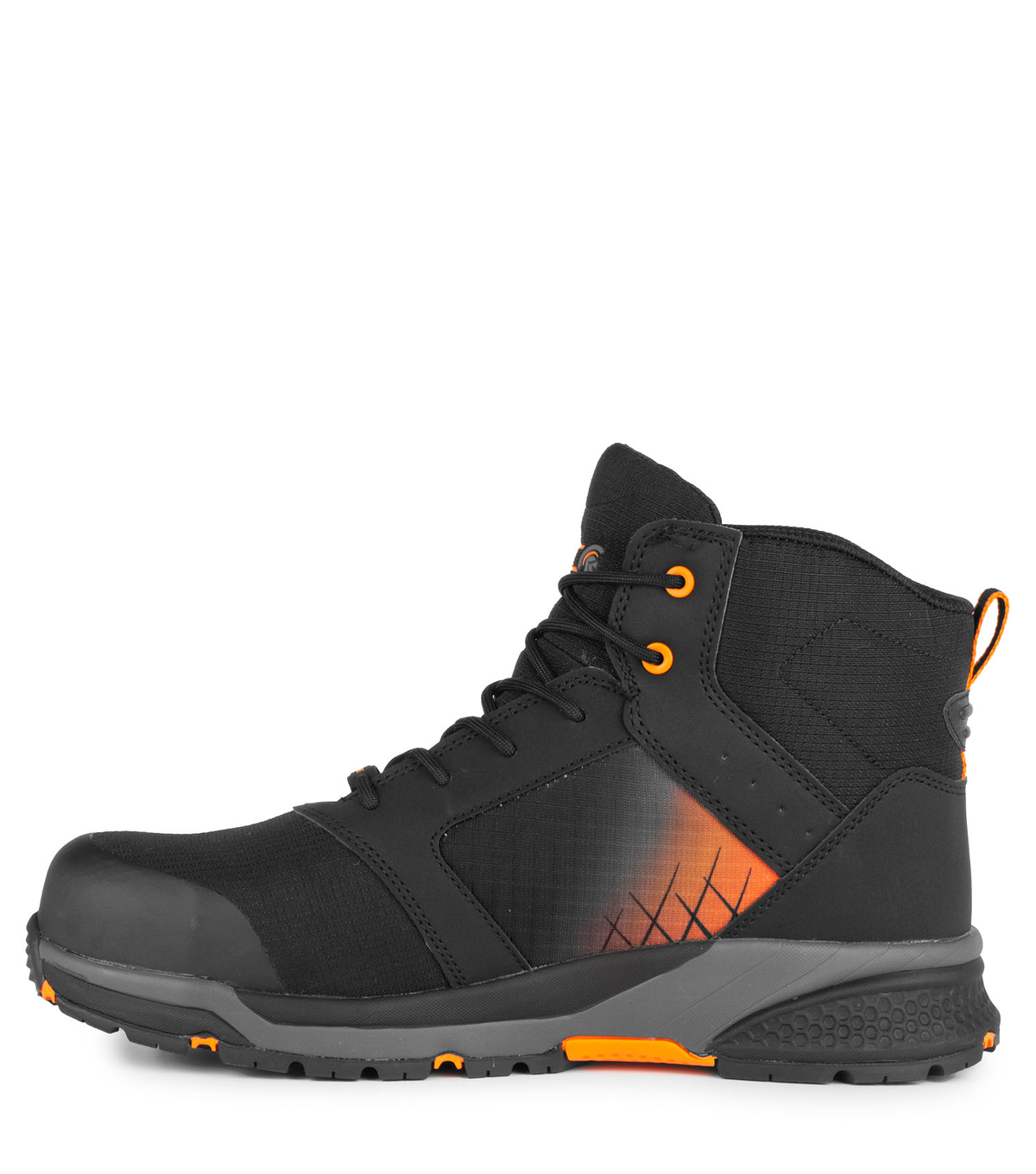 Trainer6, noir et orange, souliers de travail athlétiques 6'' légers