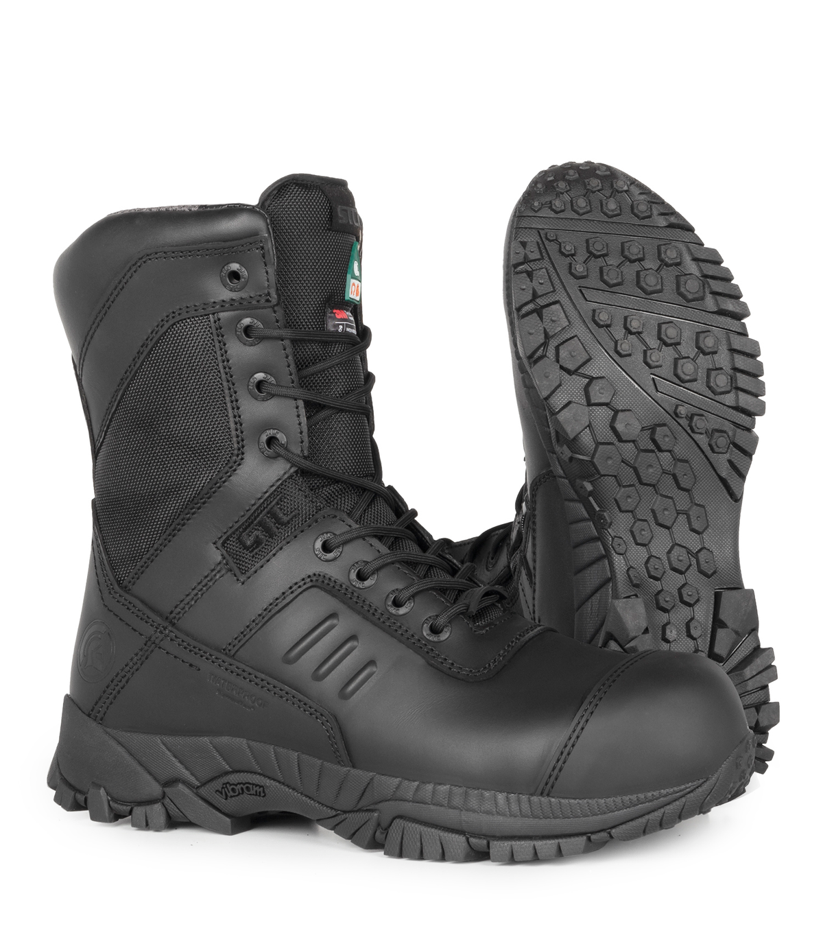 Tactik BT, noir, bottes  tactiques 8'' imperméables CSA avec embout, largeur moyenne