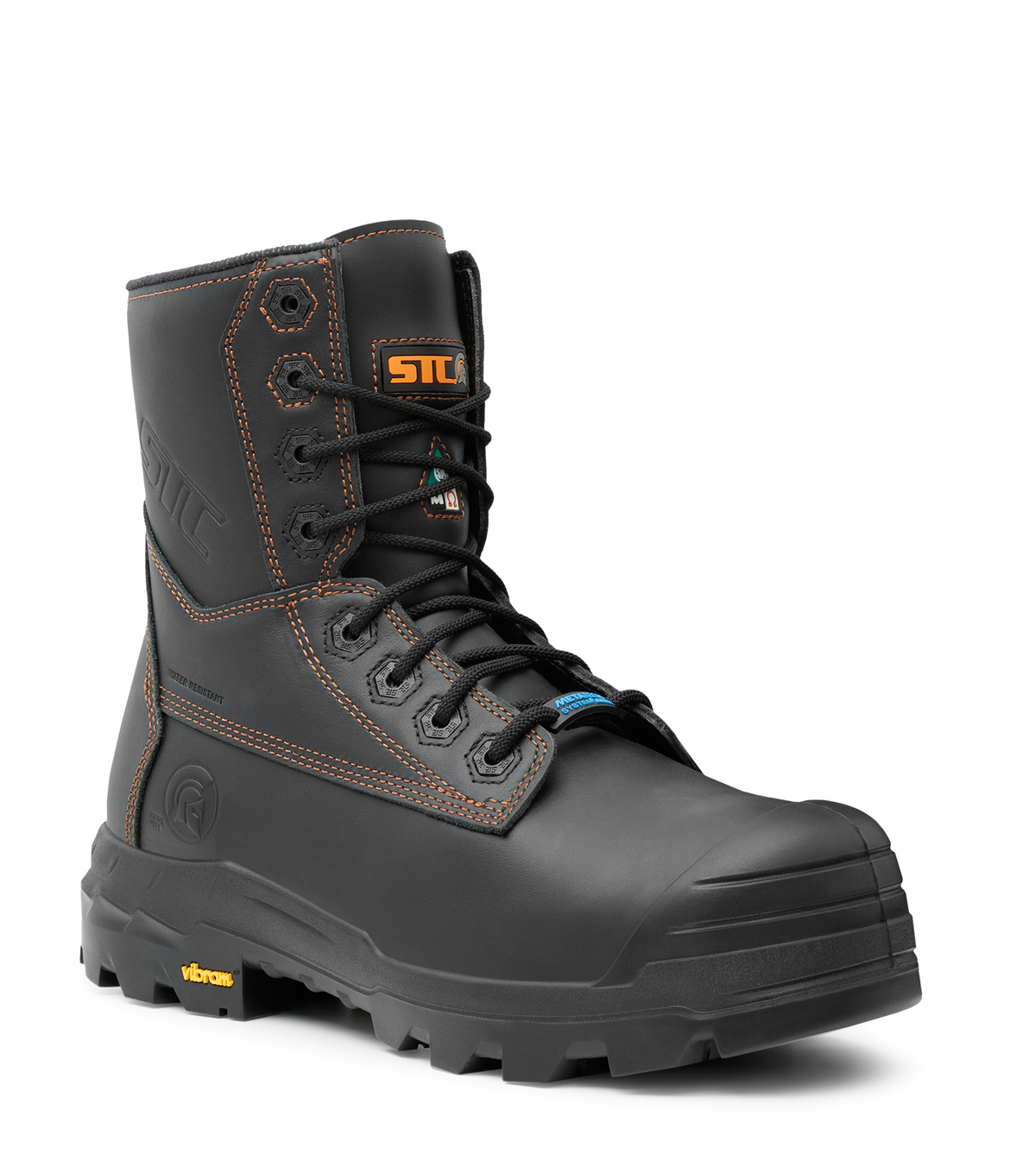 Metpro Flex, noir, bottes  de travail 8'' en cuir, protection métatar