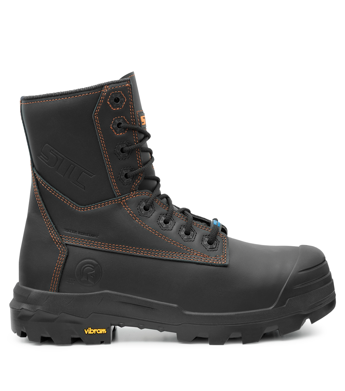 Metpro Flex, noir, bottes  de travail 8'' en cuir, protection métatar