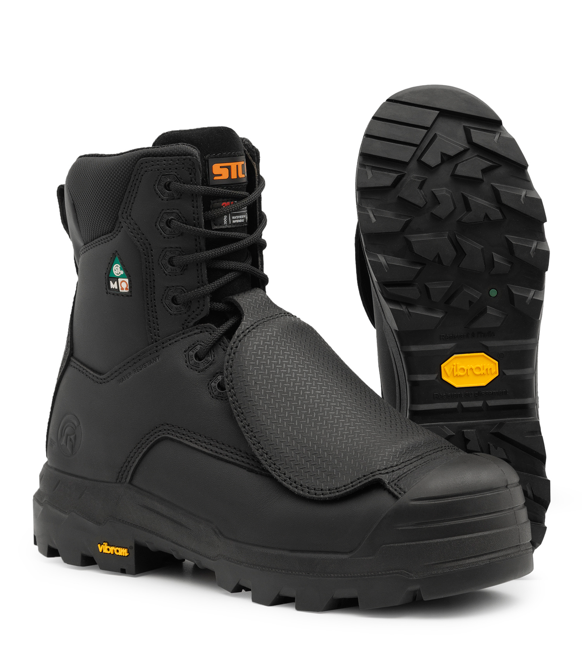 Vulcan, noir, bottes  travail 8'', protection métatarsienne, Vibram TC4