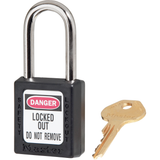Boite de 3 cadenas Zenex série 410, cadenas de sécurité, clés identiques, thermoplastique, largeur de 1-1/2", noir