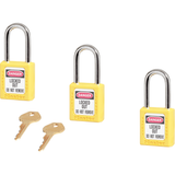 Boite de 3 cadenas Zenex série 410, cadenas de sécurité, clés identiques, thermoplastique, largeur de 1-1/2", noir