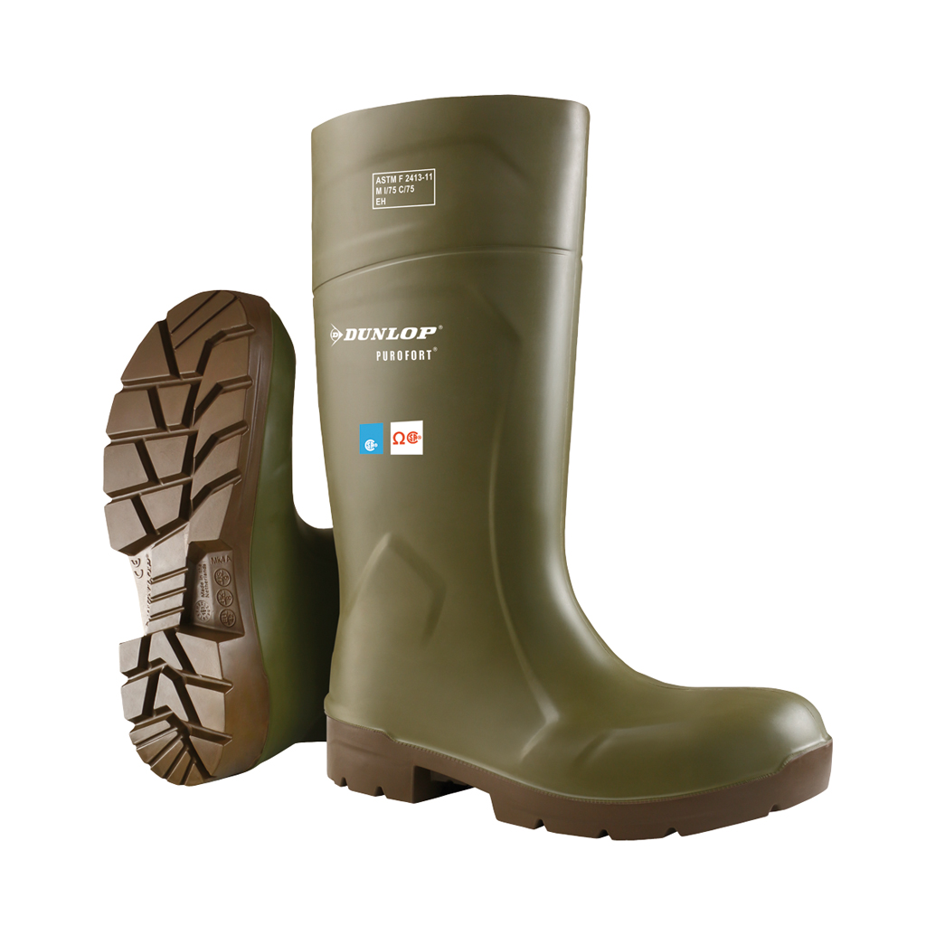 Purofort FoodPro Safety vert, bottes  agroalimentaire en PU