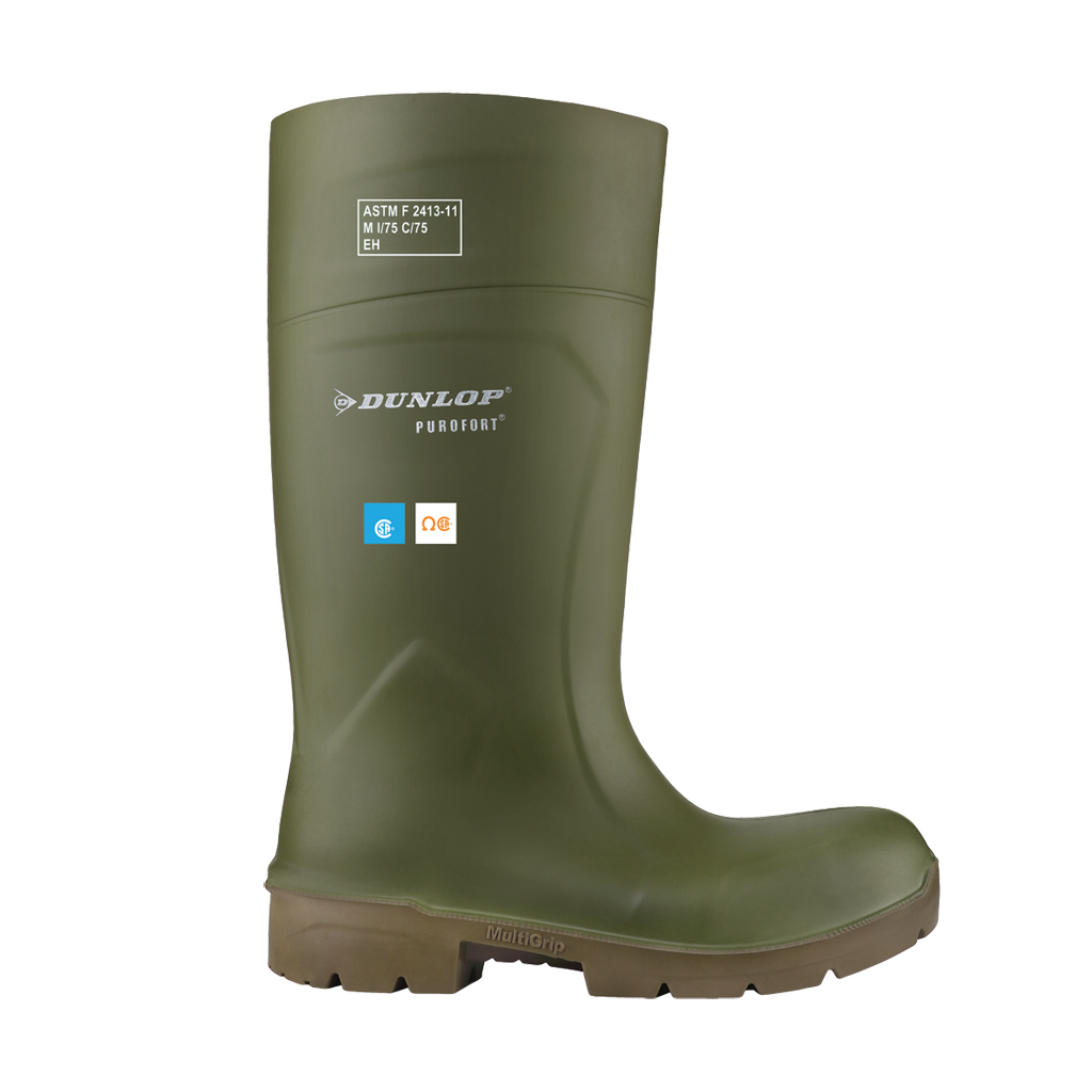 Purofort FoodPro Safety, vert, bottes  agroalimentaire en PU