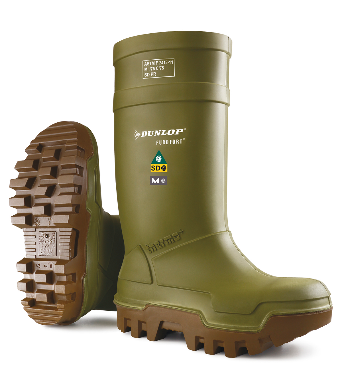 Purofort Thermo+ Full Safety, vert, bottes  de travail en PU isolées