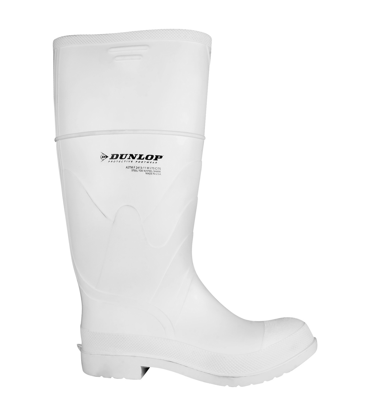 White PVC Steel Toe, blanc, bottes  de travail imperméables 16'' en PVC