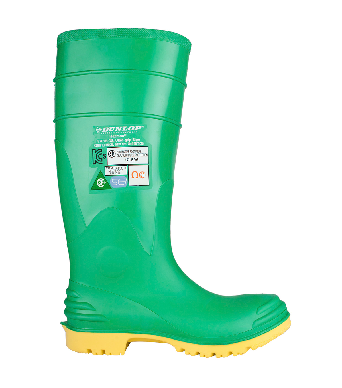 Hazmax, vert, bottes  de travail imperméables 16" en PVC