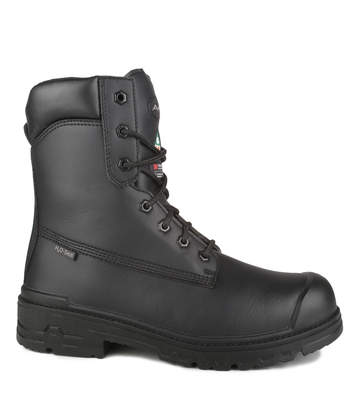 Prospect, noir, bottes  de travail 8'' véganes en microfibre