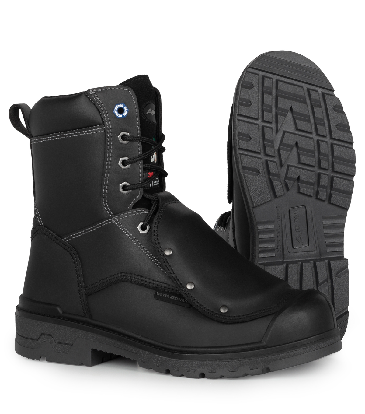 Progum-x-met, noir, bottes  8" avec protection métatarsienne externe