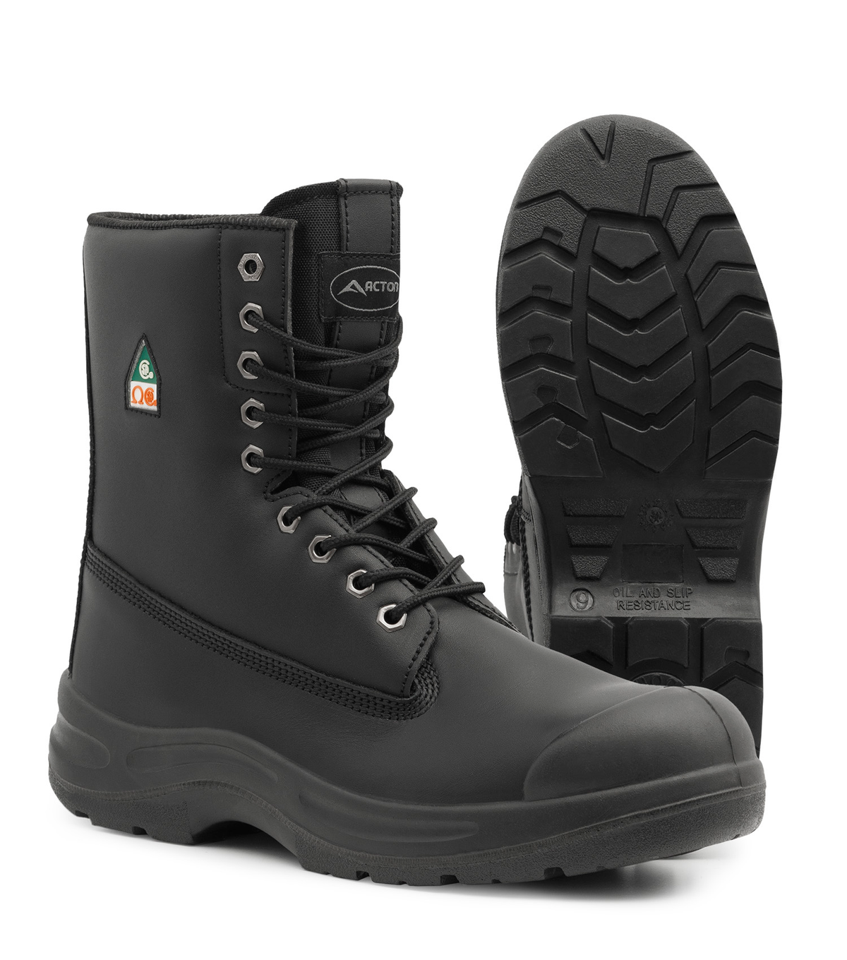Protect8, noir, bottes  de travail 8" en cuir