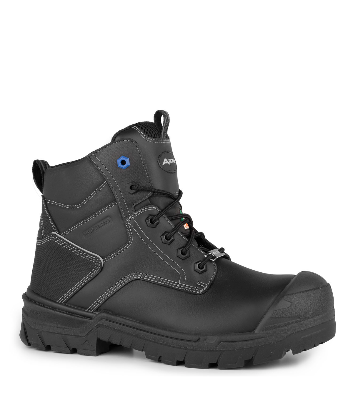 G3s, noir, bottes  de travail 6" en cuir, semelle antidérapante 4grip