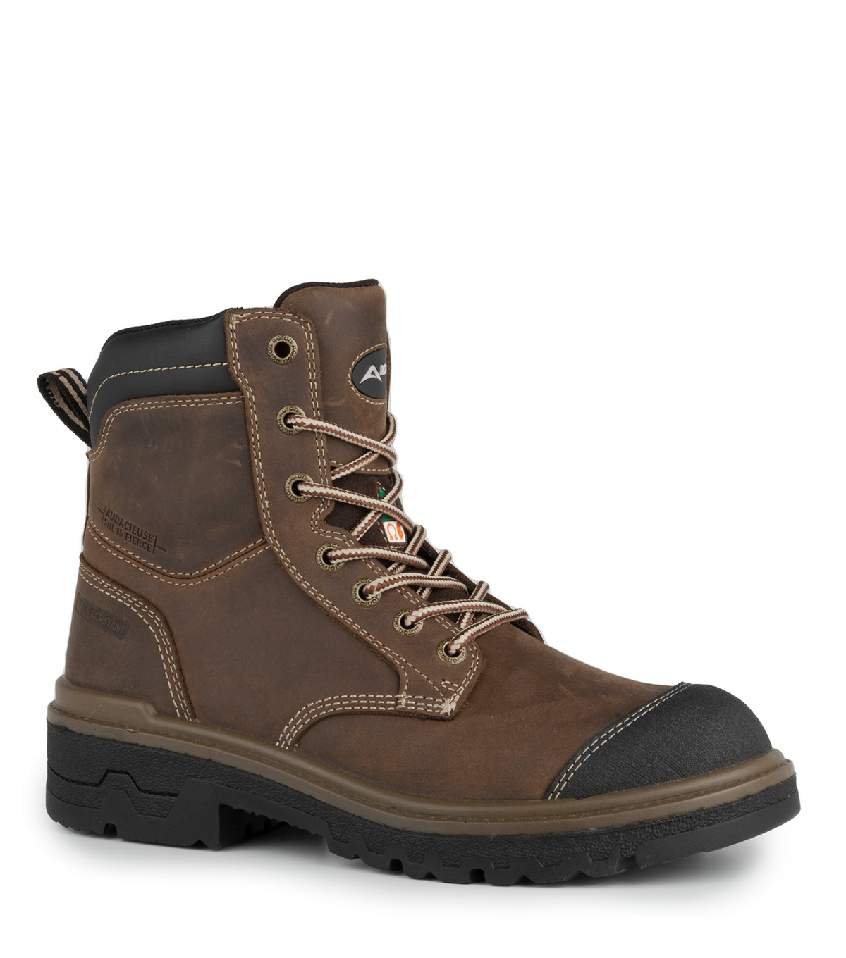 Fierce, brun, bottes  de travail 8'' en cuir